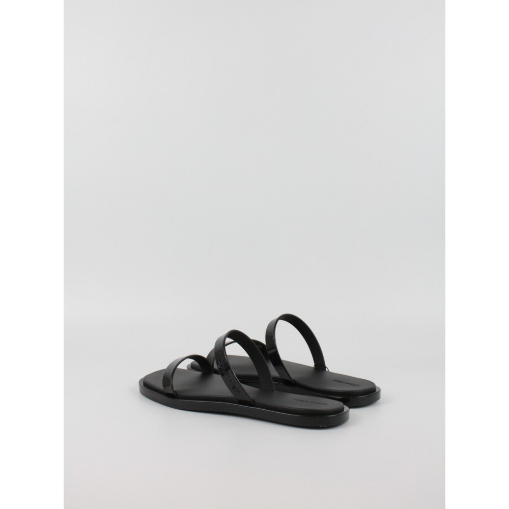 Women's Pool Slide Calvin KLein Double Bar Slide - Jelly HW0HW02417-BEH Black