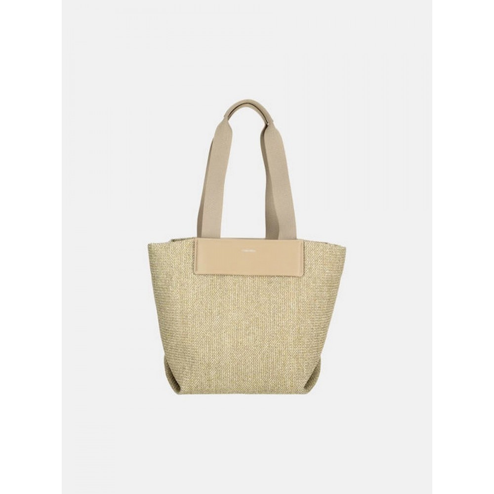 Γυναικεία Τσάντα Calvin Klein Ck Raffia Medium Shopper K60K613174-W75 Μπεζ