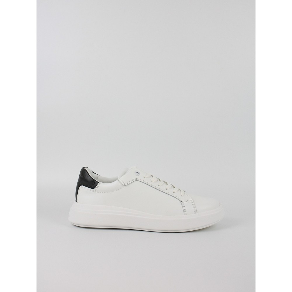 Men Sneaker Calvin KLein Low Top Lace Up Lth HM0HM01016-0Κ9 White