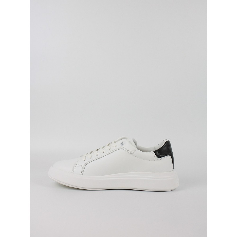 Men Sneaker Calvin KLein Low Top Lace Up Lth HM0HM01016-0Κ9 White