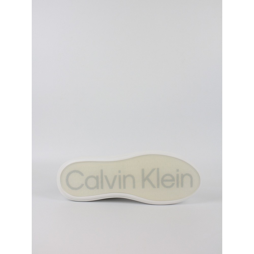 Men Sneaker Calvin KLein Low Top Lace Up Lth HM0HM01016-0Κ9 White