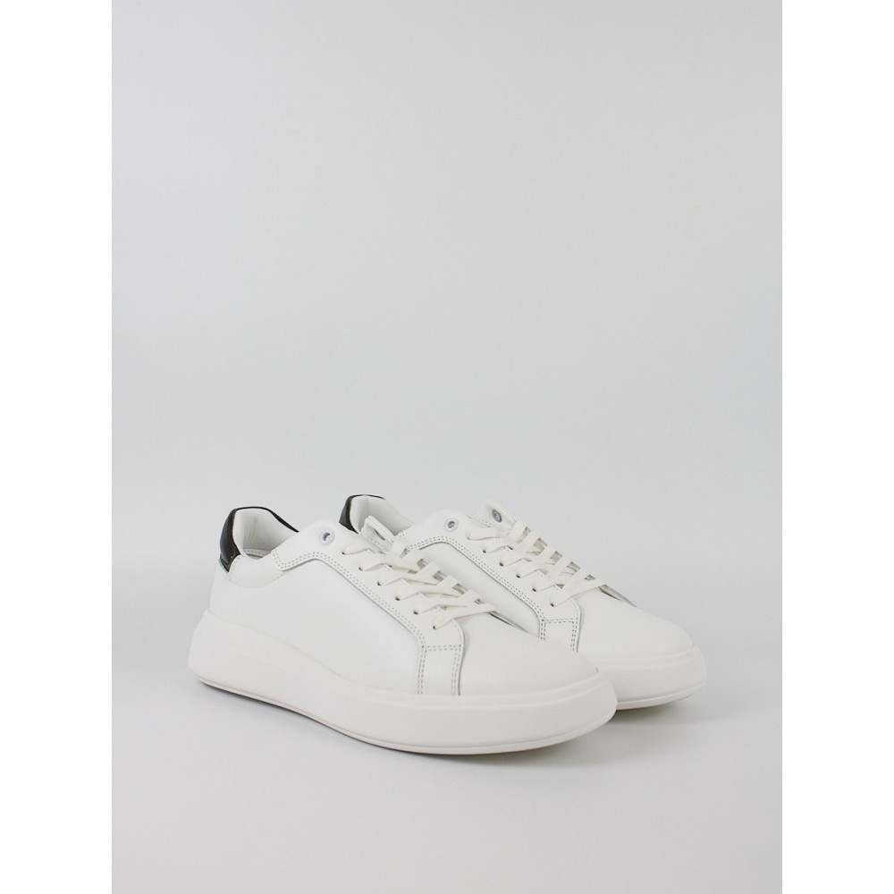Men Sneaker Calvin KLein Low Top Lace Up Lth HM0HM01016-0Κ9 White