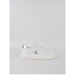 Women Sneaker Calvin KLein Chunky Cupsole Lth Silver YW0YW01876-02R White Women Sneaker Calvin KLein Chunky Cupsole Lth Silver YW0YW01876-02R White