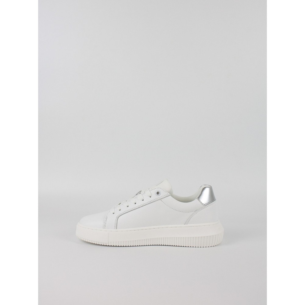 Women Sneaker Calvin KLein Chunky Cupsole Lth Silver YW0YW01876-02R White Women Sneaker Calvin KLein Chunky Cupsole Lth Silver YW0YW01876-02R White