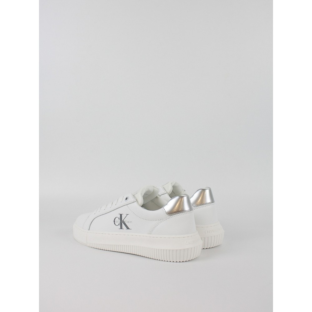 Women Sneaker Calvin KLein Chunky Cupsole Lth Silver YW0YW01876-02R White Women Sneaker Calvin KLein Chunky Cupsole Lth Silver YW0YW01876-02R White