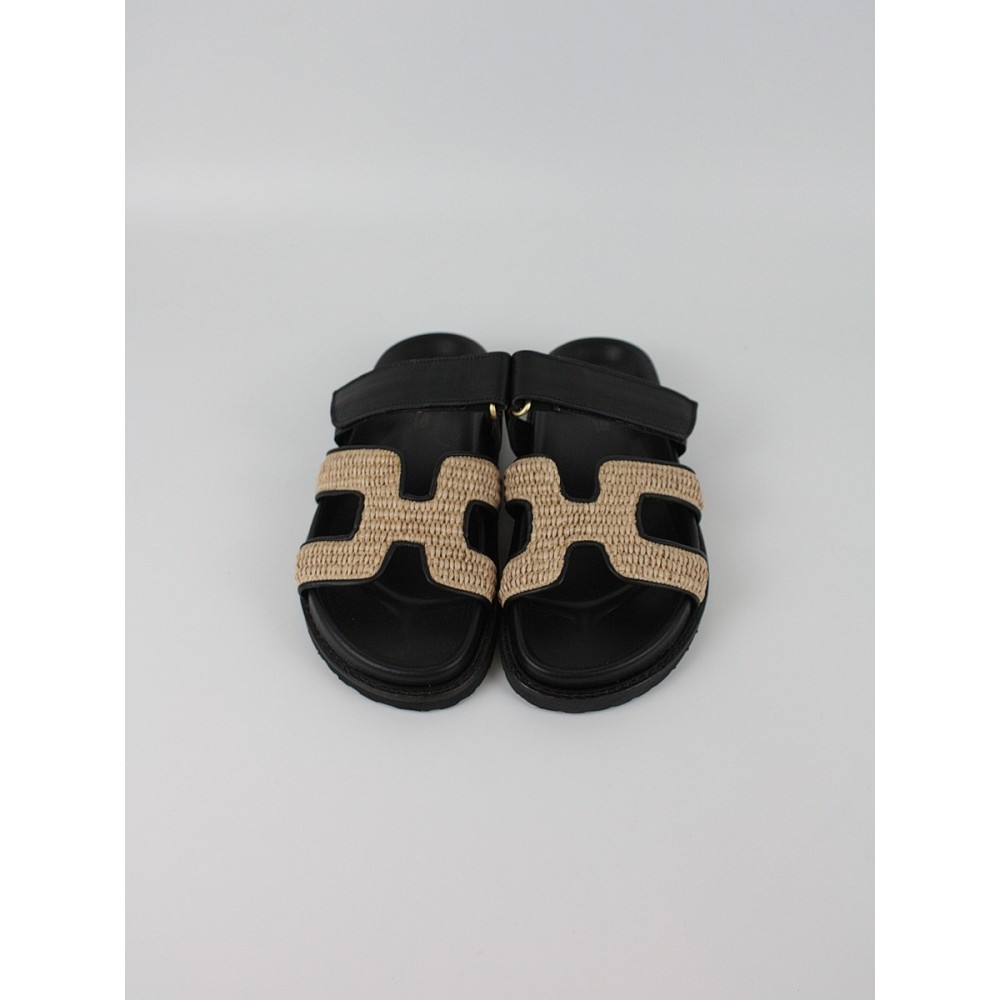 Women's Sandal Komis-Komis C26 Black Raffia Women's Sandal Komis-Komis C26 Black Raffia