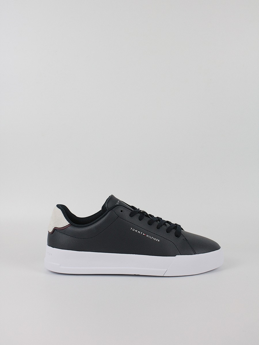 Men Sneaker Tommy Hilfiger Th Court Leather Detail Ess FM0FM05367-DW5 Blue