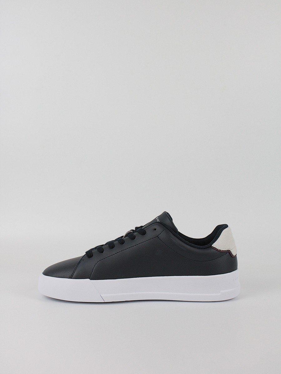 Men Sneaker Tommy Hilfiger Th Court Leather Detail Ess FM0FM05367-DW5 Blue