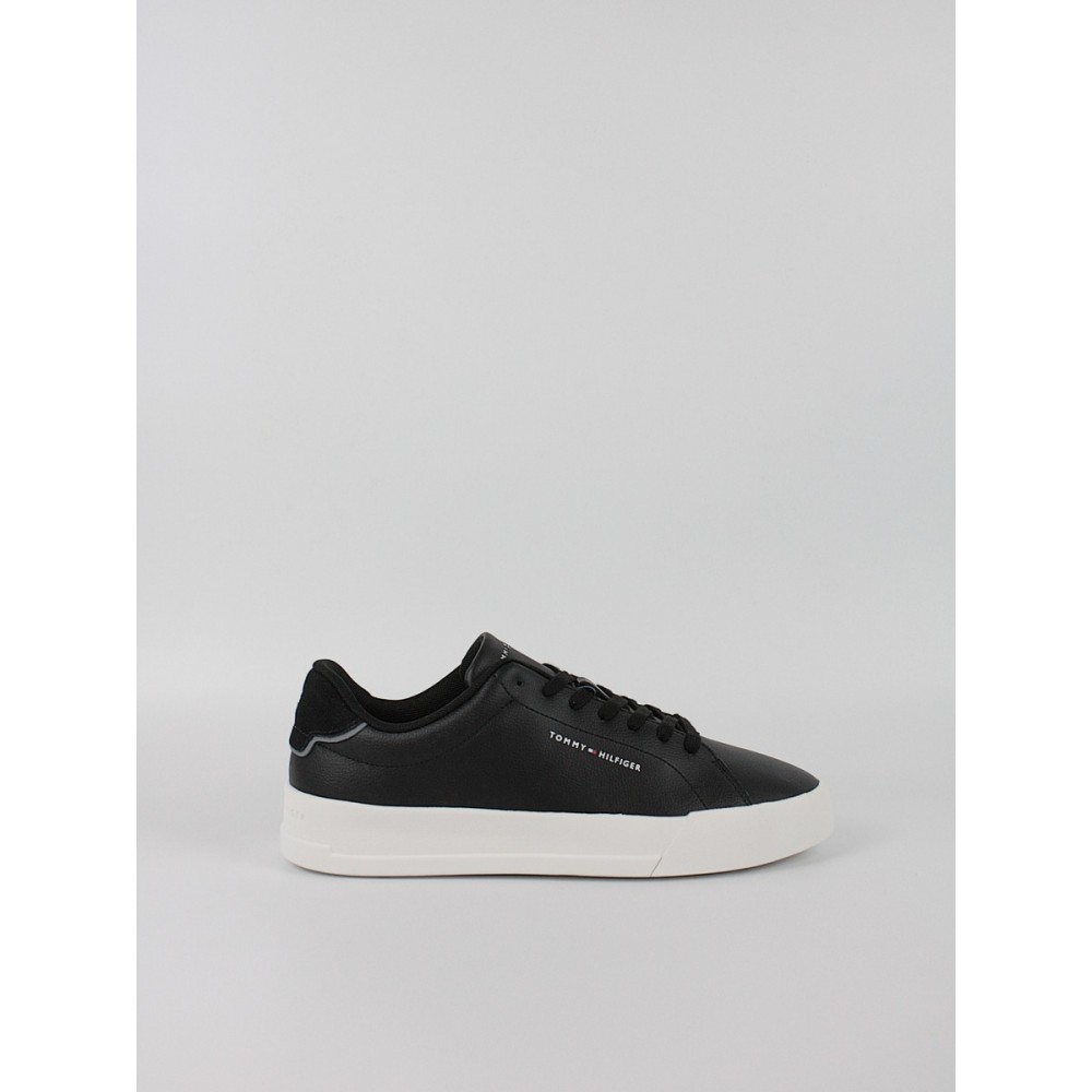 Men Sneaker Tommy Hilfiger Th Court Leather Detail Ess FM0FM05367-BDS Black