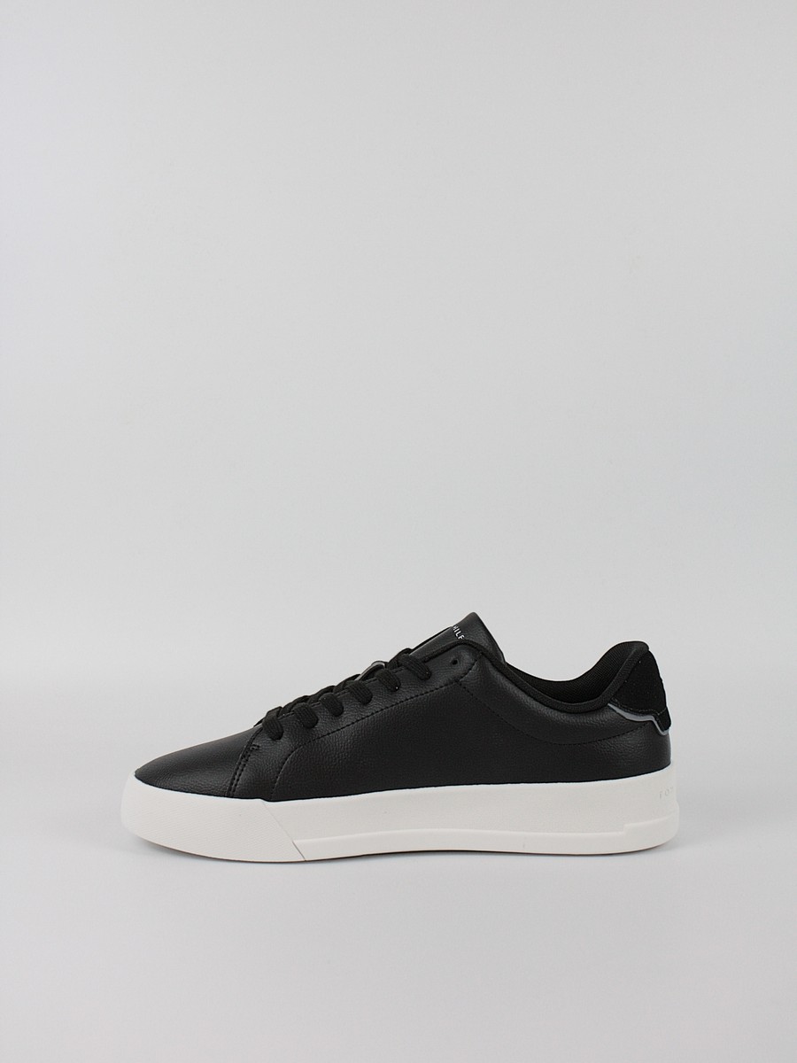 Men Sneaker Tommy Hilfiger Th Court Leather Detail Ess FM0FM05367-BDS Black