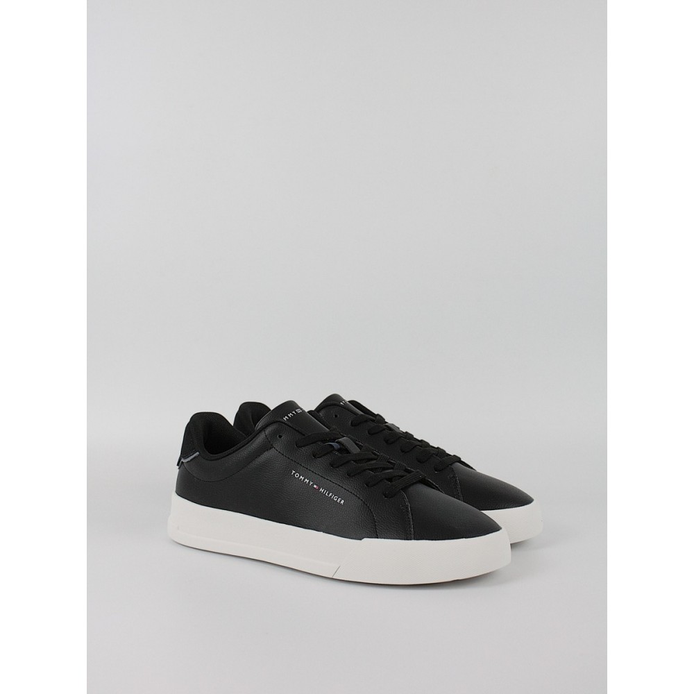 Men Sneaker Tommy Hilfiger Th Court Leather Detail Ess FM0FM05367-BDS Black