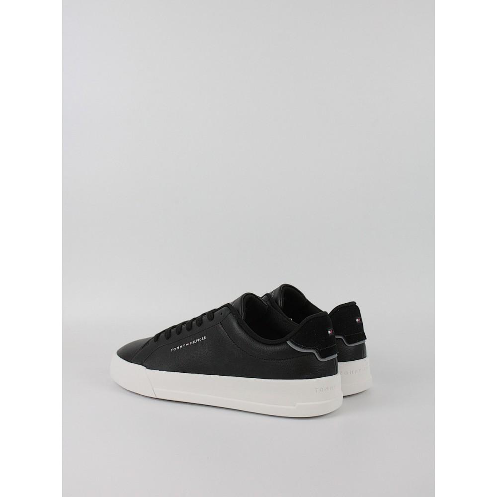 Men Sneaker Tommy Hilfiger Th Court Leather Detail Ess FM0FM05367-BDS Black