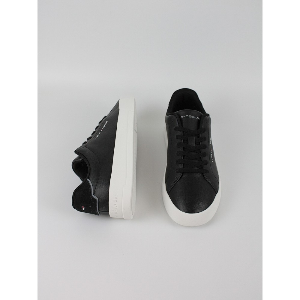 Men Sneaker Tommy Hilfiger Th Court Leather Detail Ess FM0FM05367-BDS Black