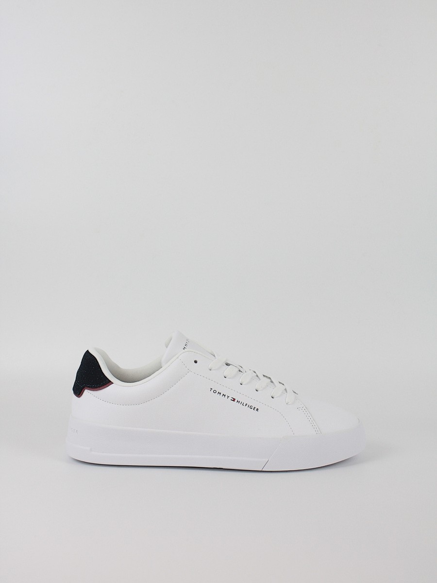 Men Sneaker Tommy Hilfiger Th Court Leather Detail Ess FM0FM05367-0LD White