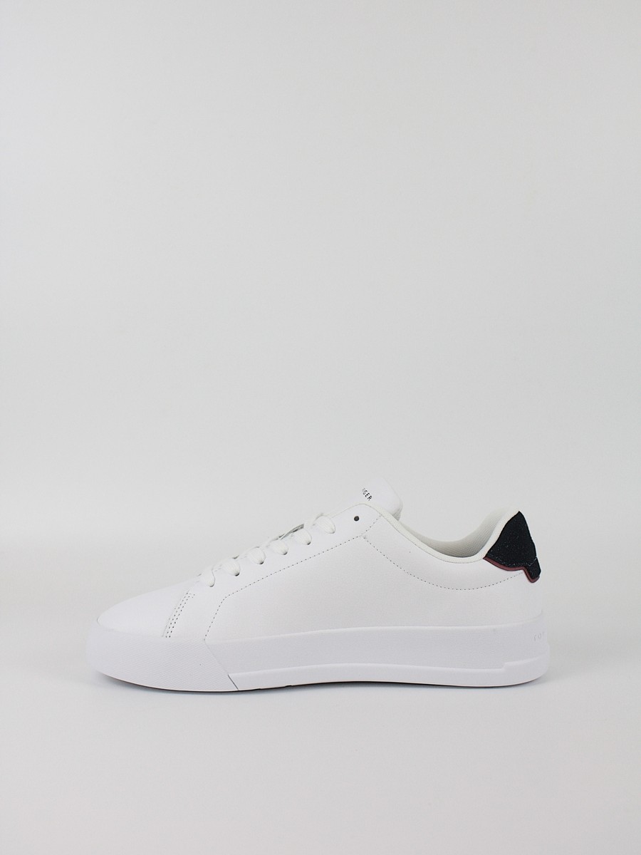 Men Sneaker Tommy Hilfiger Th Court Leather Detail Ess FM0FM05367-0LD White