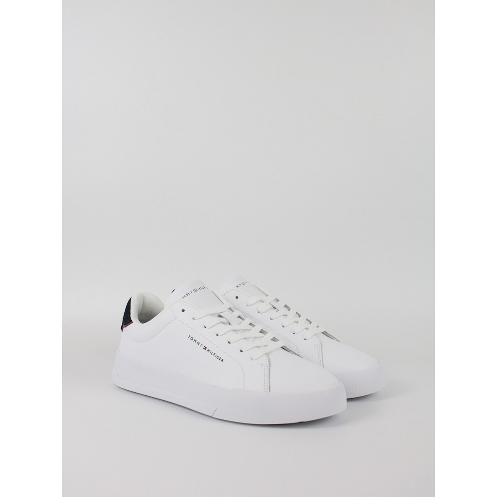 Men Sneaker Tommy Hilfiger Th Court Leather Detail Ess FM0FM05367-0LD White