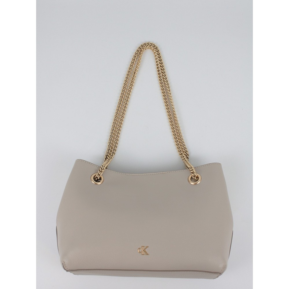 Women\'s Bag Calvin Klein Minimal Monogram Chain Shoulder LV04F3205G-RMU Biege