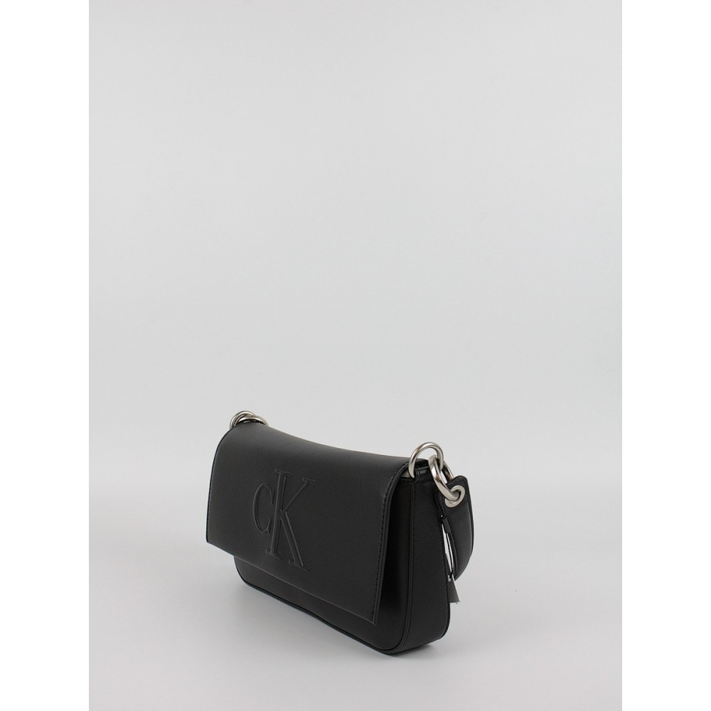 Women's Bag Calvin Klein Sculpted Flap Shoulder Pouch25 LV04K3148G-UB1 Black