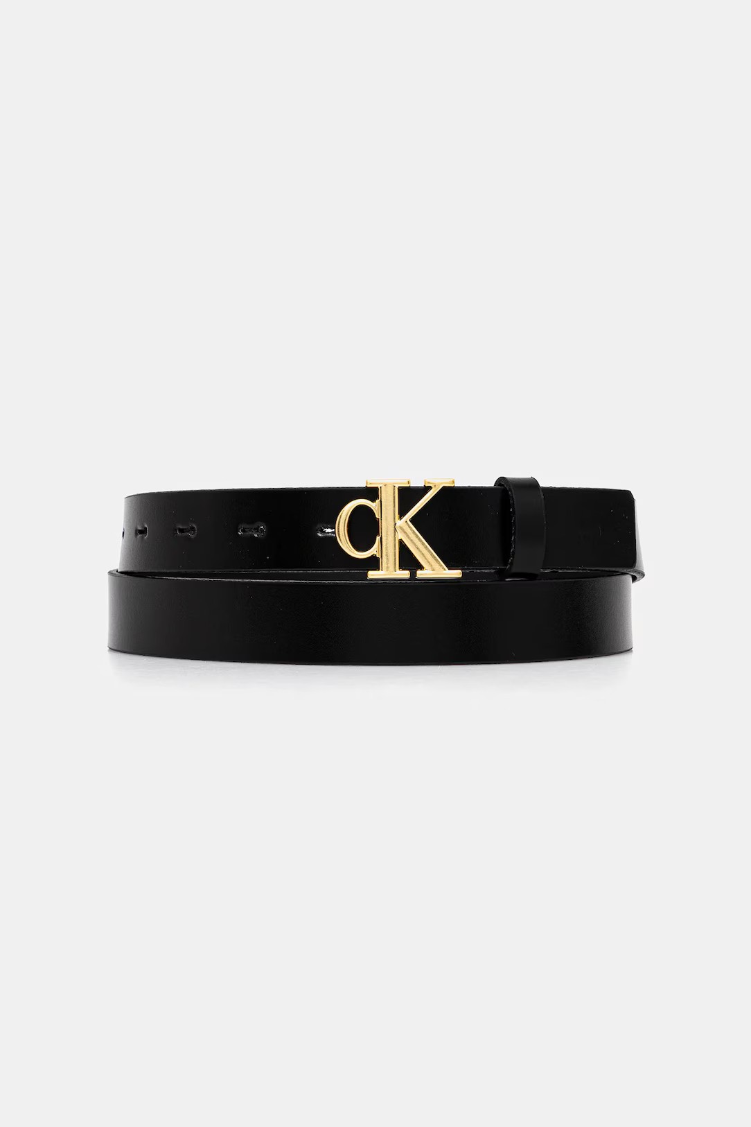 Women Belt Calvin Klein Monogram Plaque Buckle 25mm LV04K7017G-UB1 Black