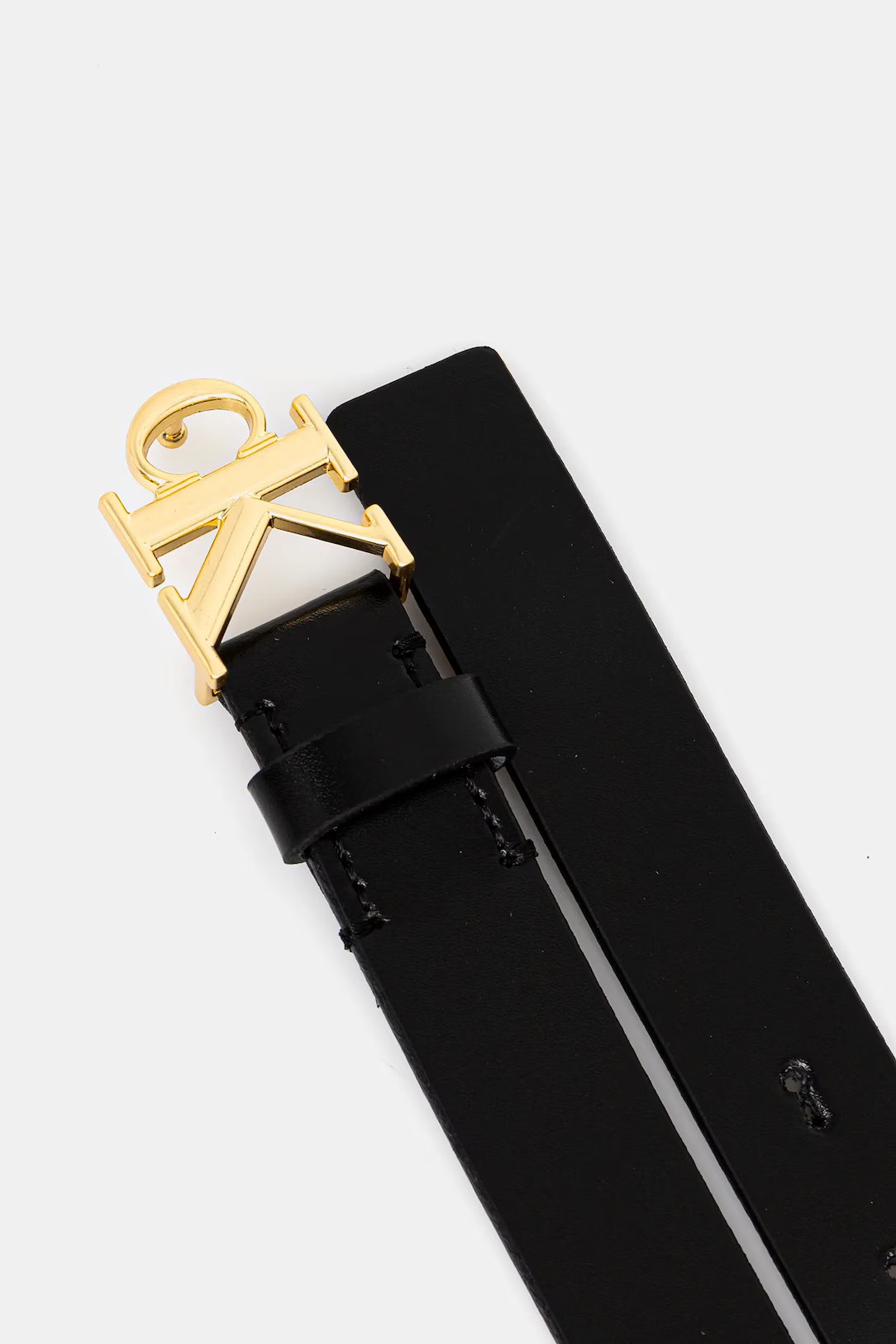 Women Belt Calvin Klein Monogram Plaque Buckle 25mm LV04K7017G-UB1 Black