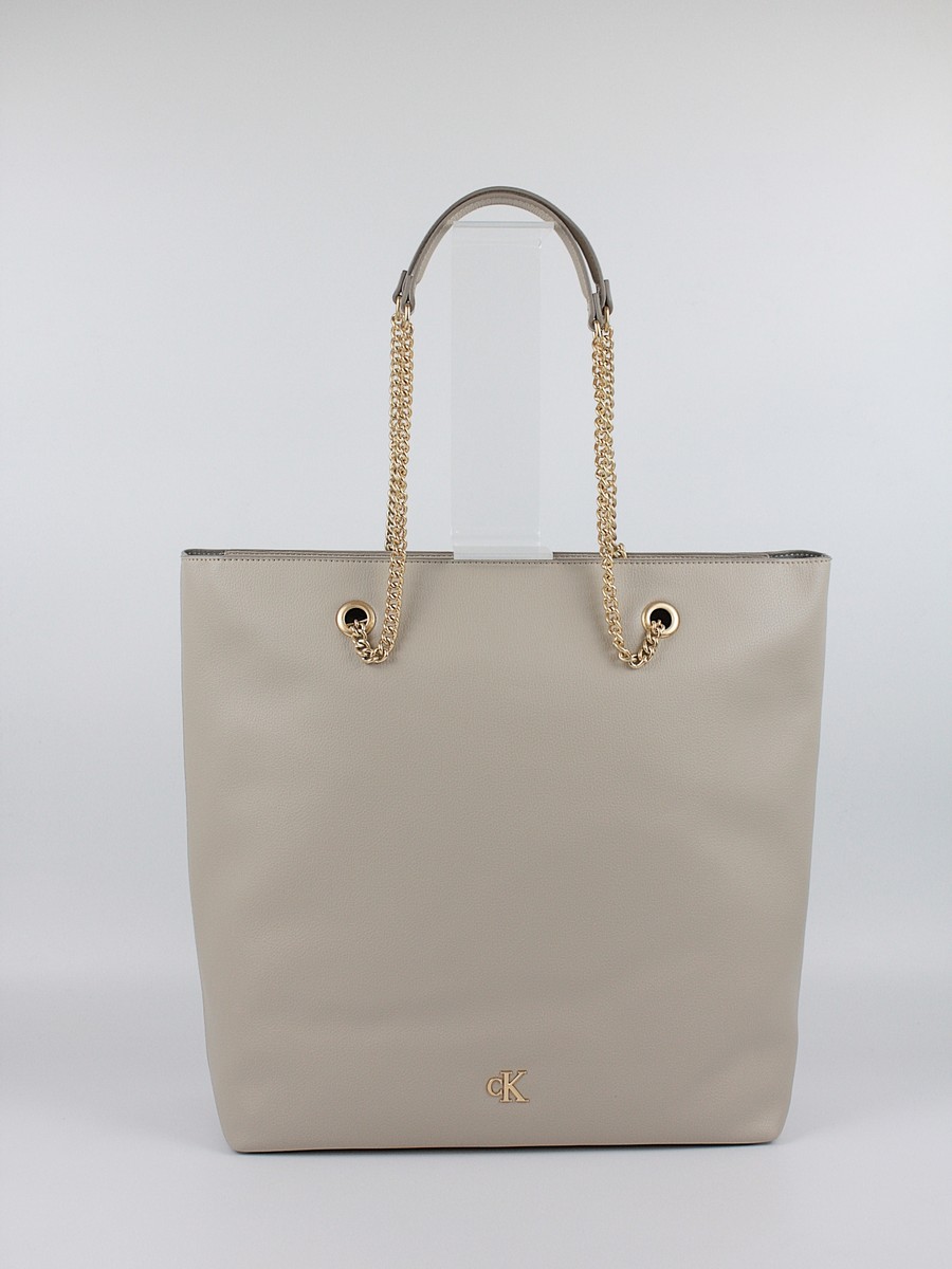 Women's Bag Calvin Klein Minimal Monogram Chain Tote LV04F3204G-MRU Biege