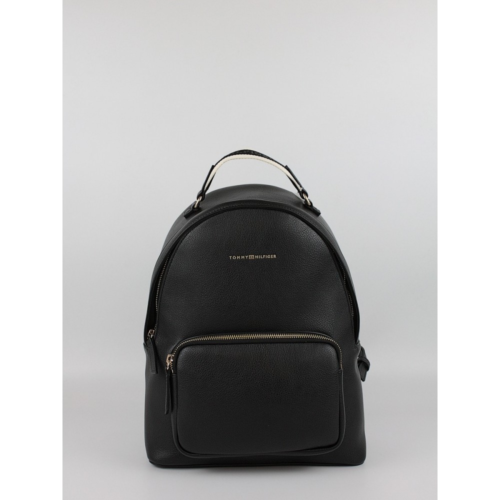 Women Bag Tommy Hilfiger Th Logotape Backpack AW0AW17471-BDS Black