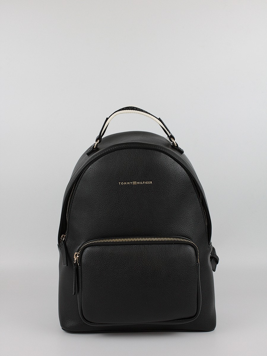 Women Bag Tommy Hilfiger Th Logotape Backpack AW0AW17471-BDS Black