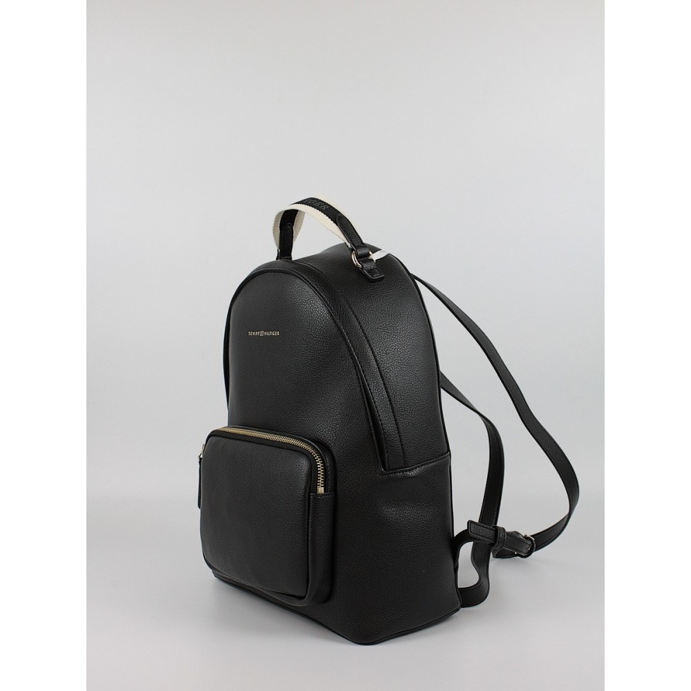 Women Bag Tommy Hilfiger Th Logotape Backpack AW0AW17471-BDS Black