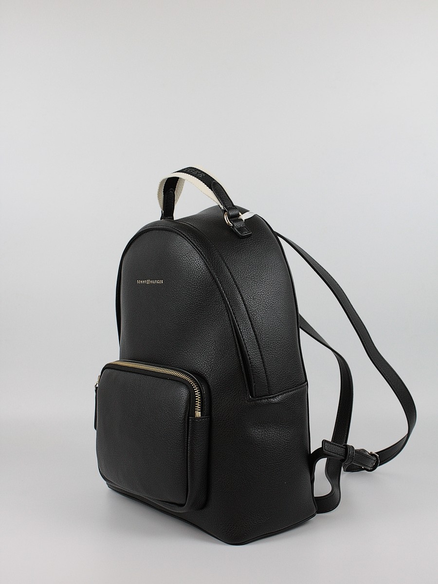 Women Bag Tommy Hilfiger Th Logotape Backpack AW0AW17471-BDS Black