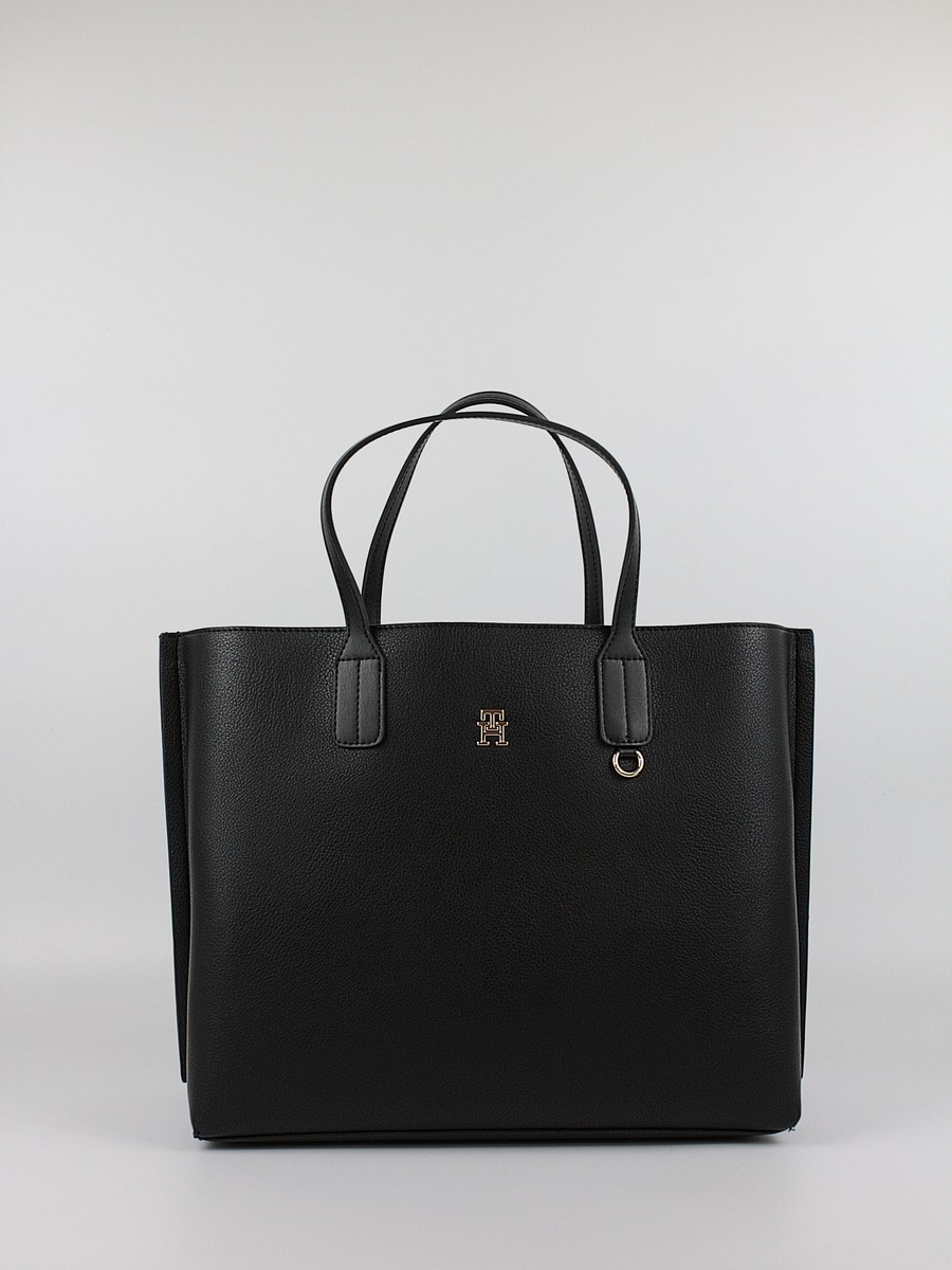 Women Bag Tommy Hilfiger Th Distinct Satchel AW0AW17463-BDS Black