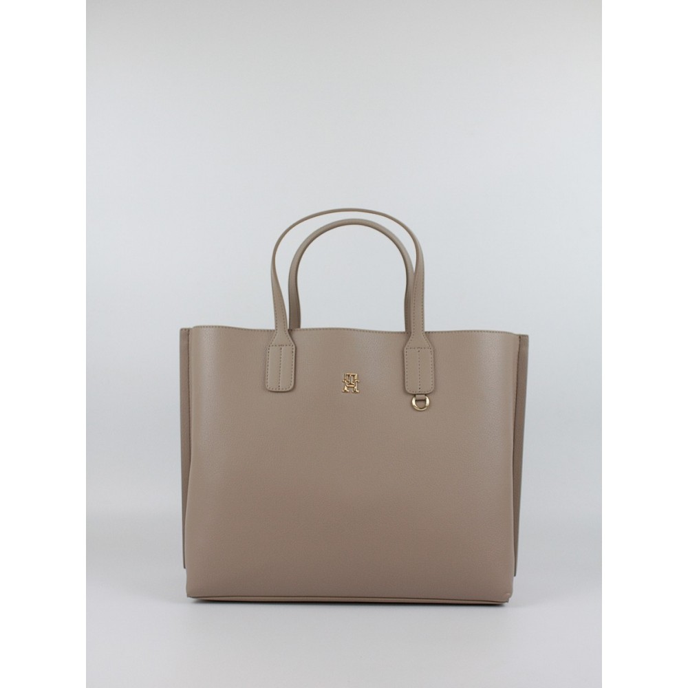 Women Bag Tommy Hilfiger Th Distinct Satchel AW0AW17463-AFE Biege