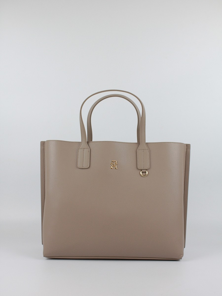 Women Bag Tommy Hilfiger Th Distinct Satchel AW0AW17463-AFE Biege