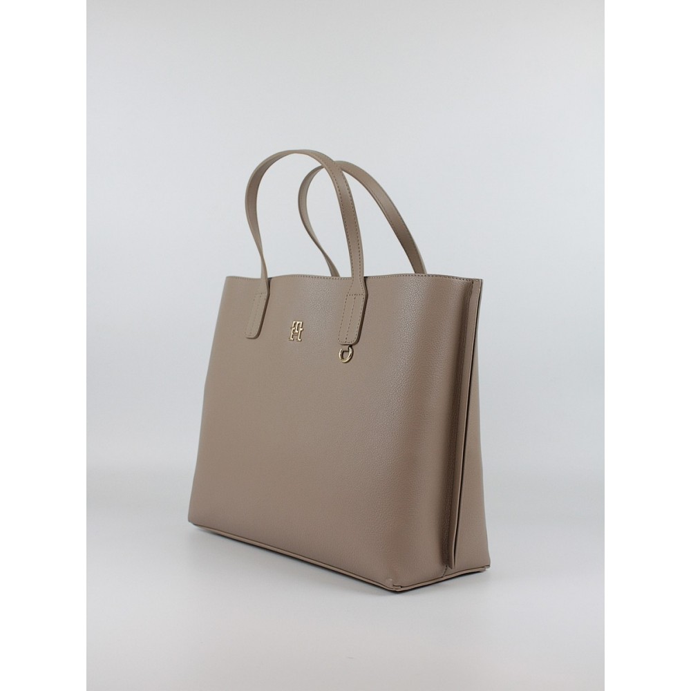 Women Bag Tommy Hilfiger Th Distinct Satchel AW0AW17463-AFE Biege