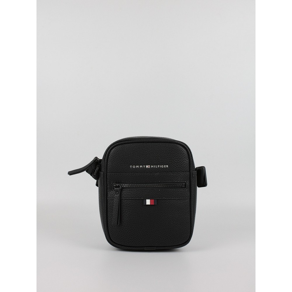 Men Backpack Monogram Tommy Hilfiger Essential Pu Mini Reporter AM0AM09504-BDS Black