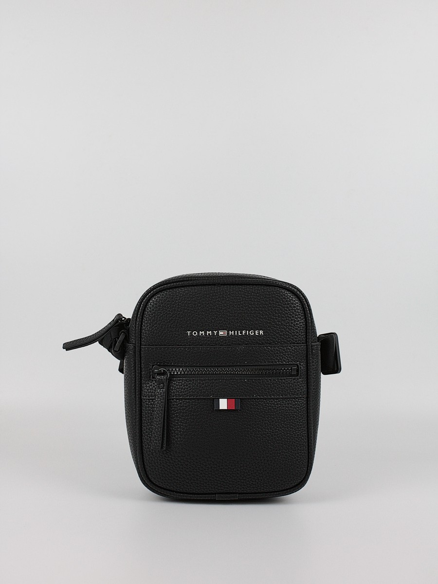 Men Backpack Monogram Tommy Hilfiger Essential Pu Mini Reporter AM0AM09504-BDS Black