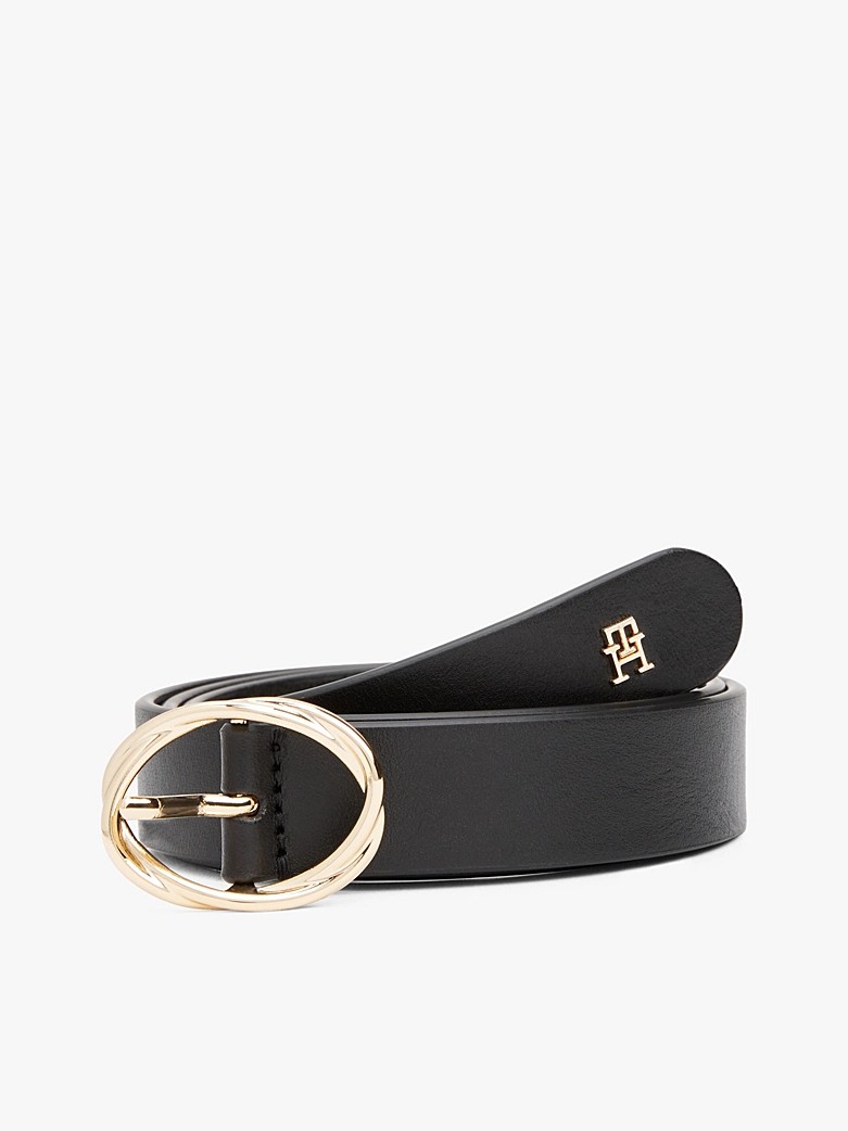 Women Belt Tommy Hilfiger Th Chic 2.5 AW0AW17932-BDS Black