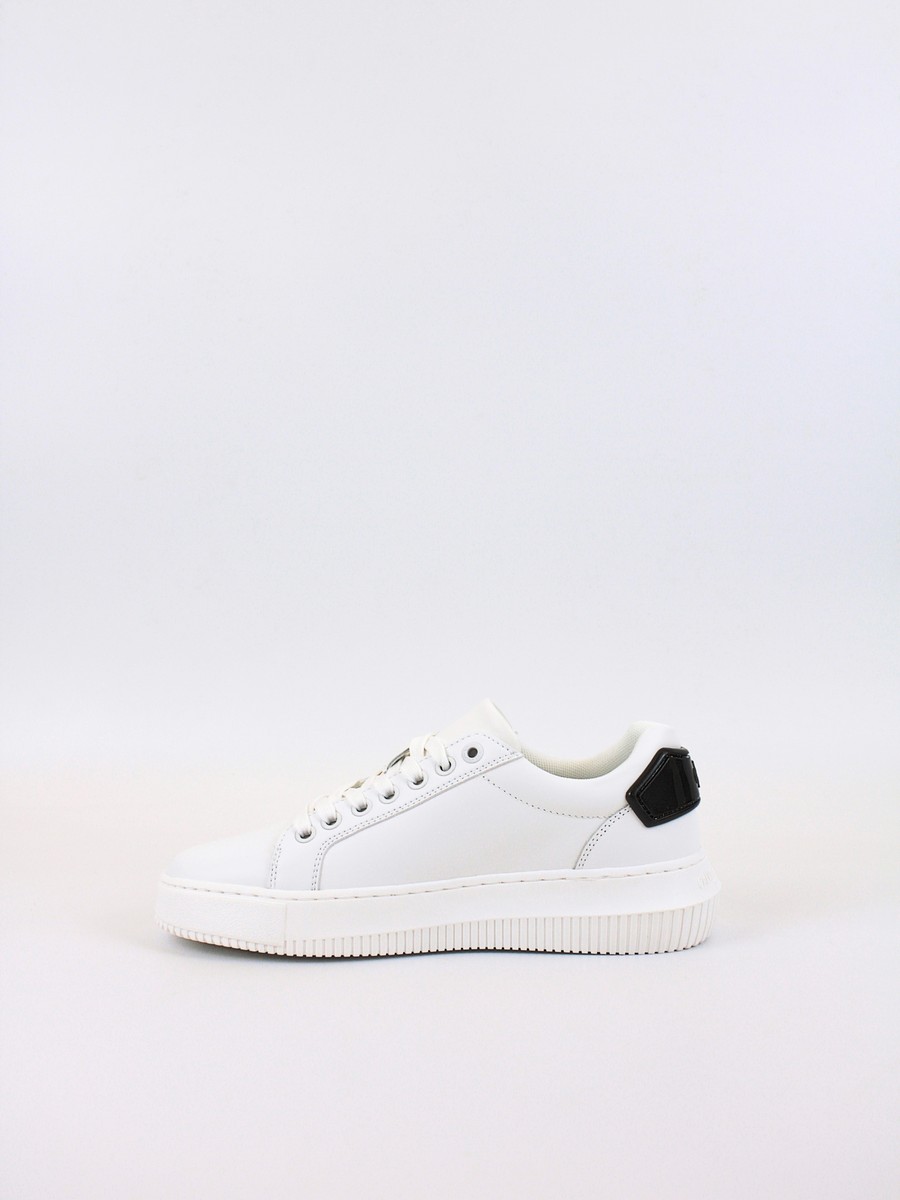Women Sneaker Calvin KLein Chunky Cupsole Ru Patch Lth Wn YW0YW01846-01W White