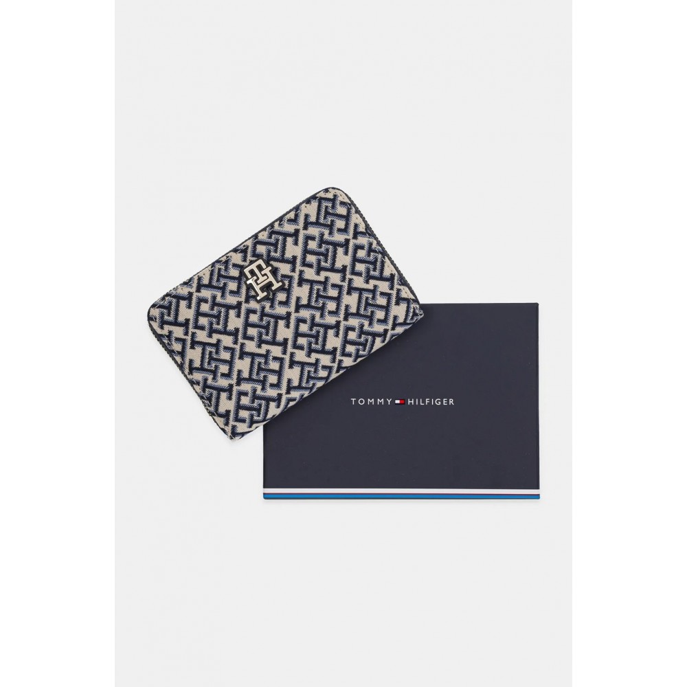 Γυναικείο Πορτοφόλι Tommy Hilfiger Th Jacquard Med Za AW0AW17479-DW6 Μπλε