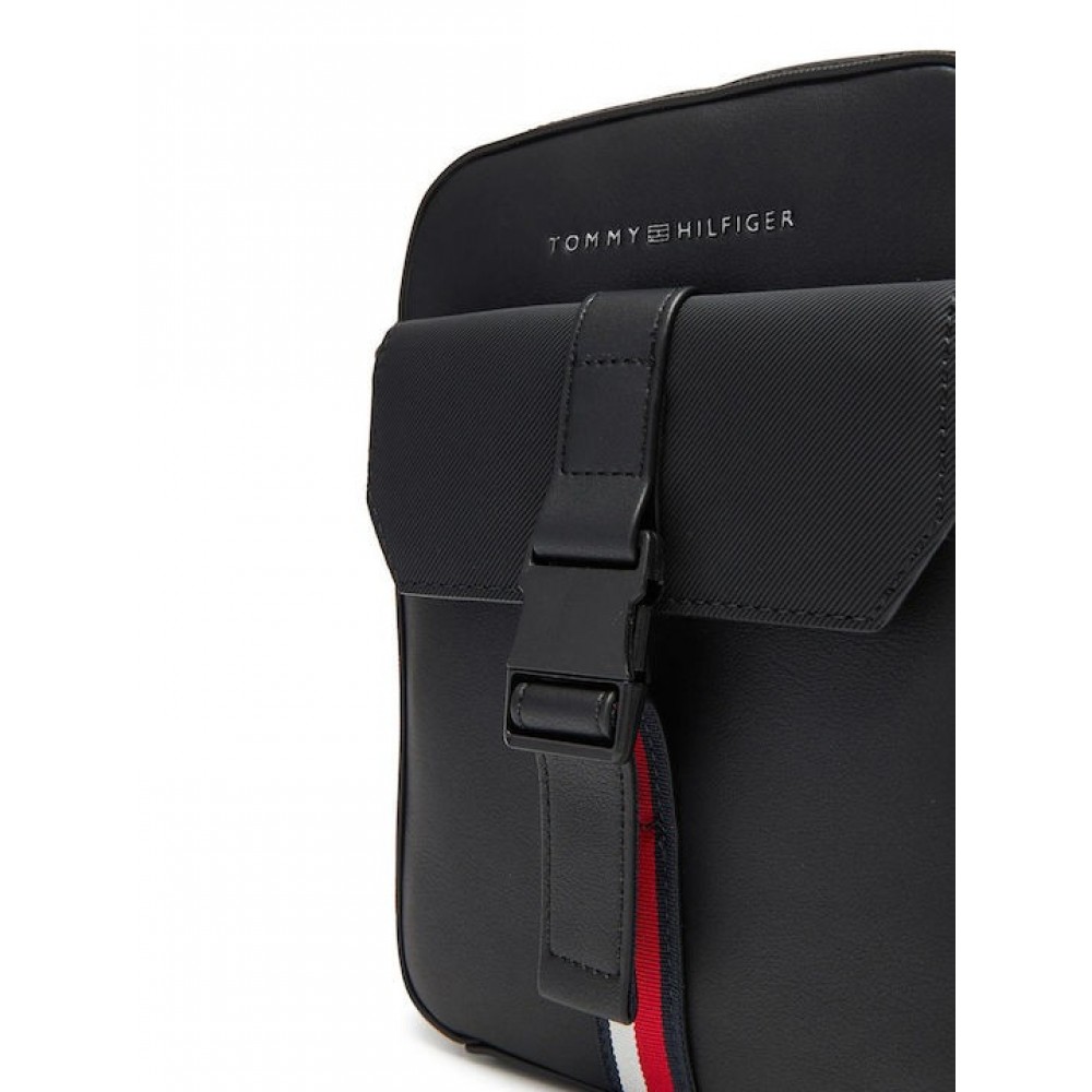 Ανδρικό Τσαντάκι Tommy Hilfiger Th Foundation Mini Reporter AM0AM13479-BDS Μαύρo