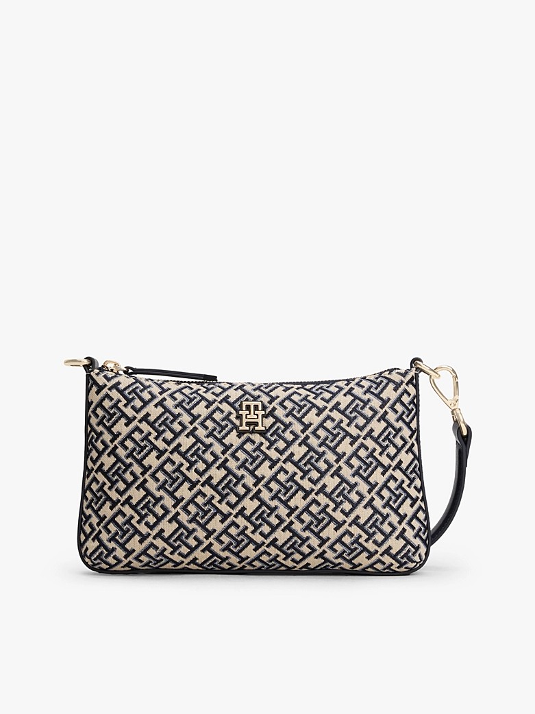 Γυναικεία Τσάντα Tommy Hilfiger Th Jaquard Shoulder Pouch AW0AW17828-DW6 Μπλε