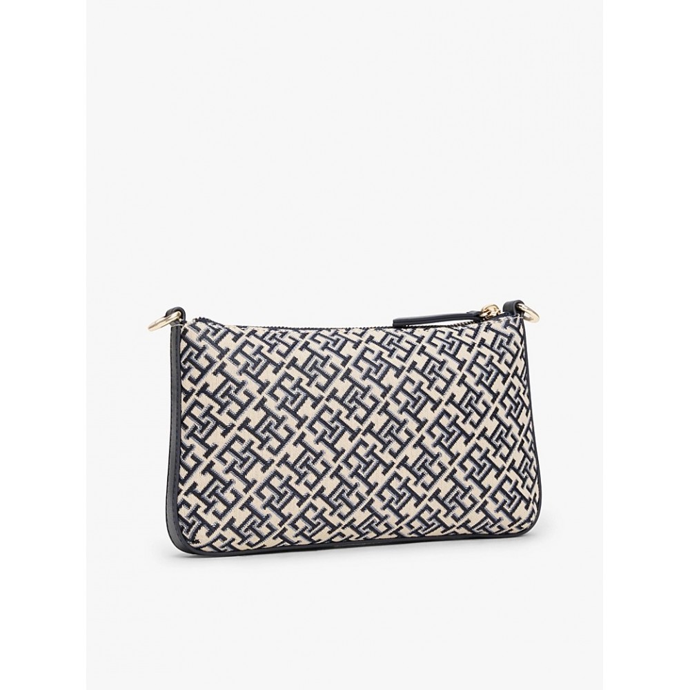 Γυναικεία Τσάντα Tommy Hilfiger Th Jaquard Shoulder Pouch AW0AW17828-DW6 Μπλε