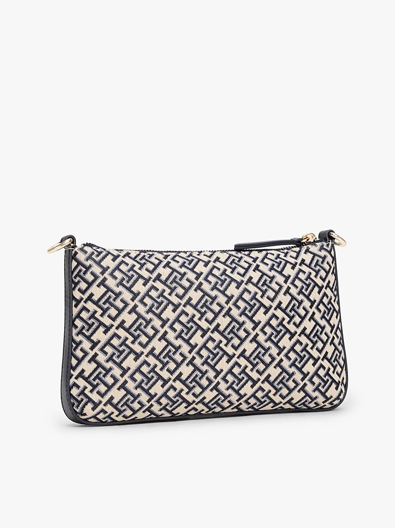 Γυναικεία Τσάντα Tommy Hilfiger Th Jaquard Shoulder Pouch AW0AW17828-DW6 Μπλε