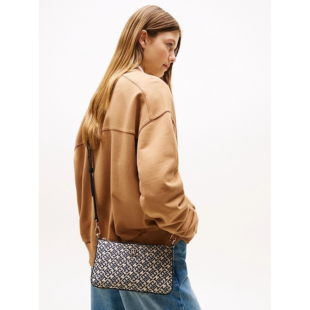 Γυναικεία Τσάντα Tommy Hilfiger Th Jaquard Shoulder Pouch AW0AW17828-DW6 Μπλε
