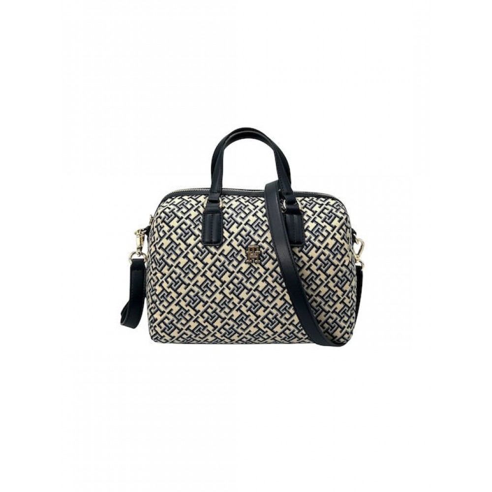 Γυναικεία Τσάντα Tommy Hilfiger Th Jaquard Med Duffle AW0AW17633-DW6 Μπλε