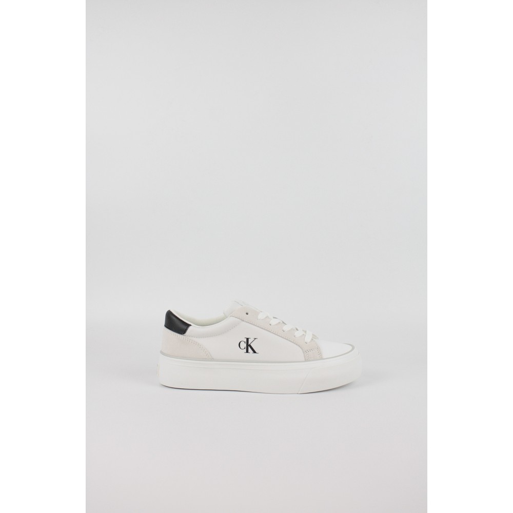 Γυναικεία Sneaker Calvin KLein Vulk Flatform Mg Nylon Mix YW0YW01896-01W Ασπρο