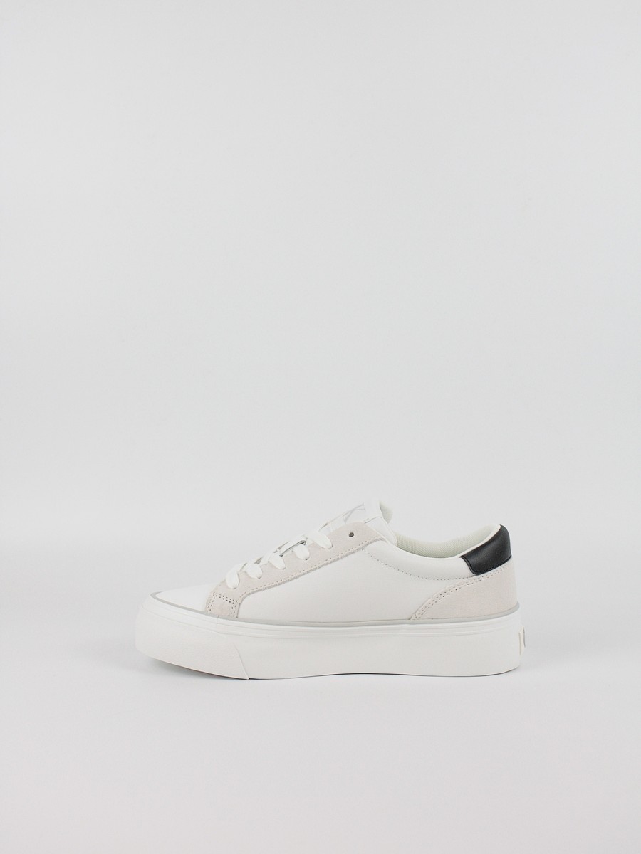Γυναικεία Sneaker Calvin KLein Vulk Flatform Mg Nylon Mix YW0YW01896-01W Ασπρο