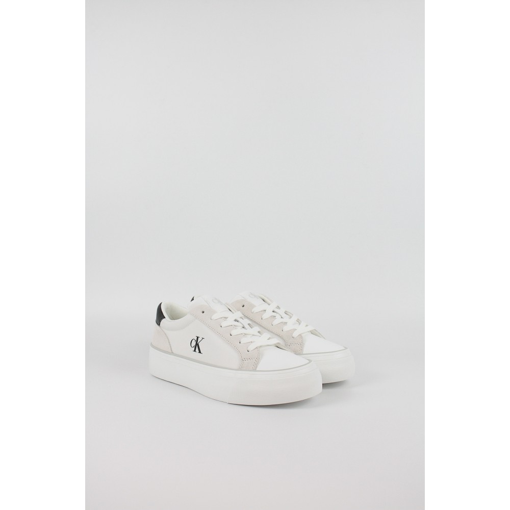 Γυναικεία Sneaker Calvin KLein Vulk Flatform Mg Nylon Mix YW0YW01896-01W Ασπρο