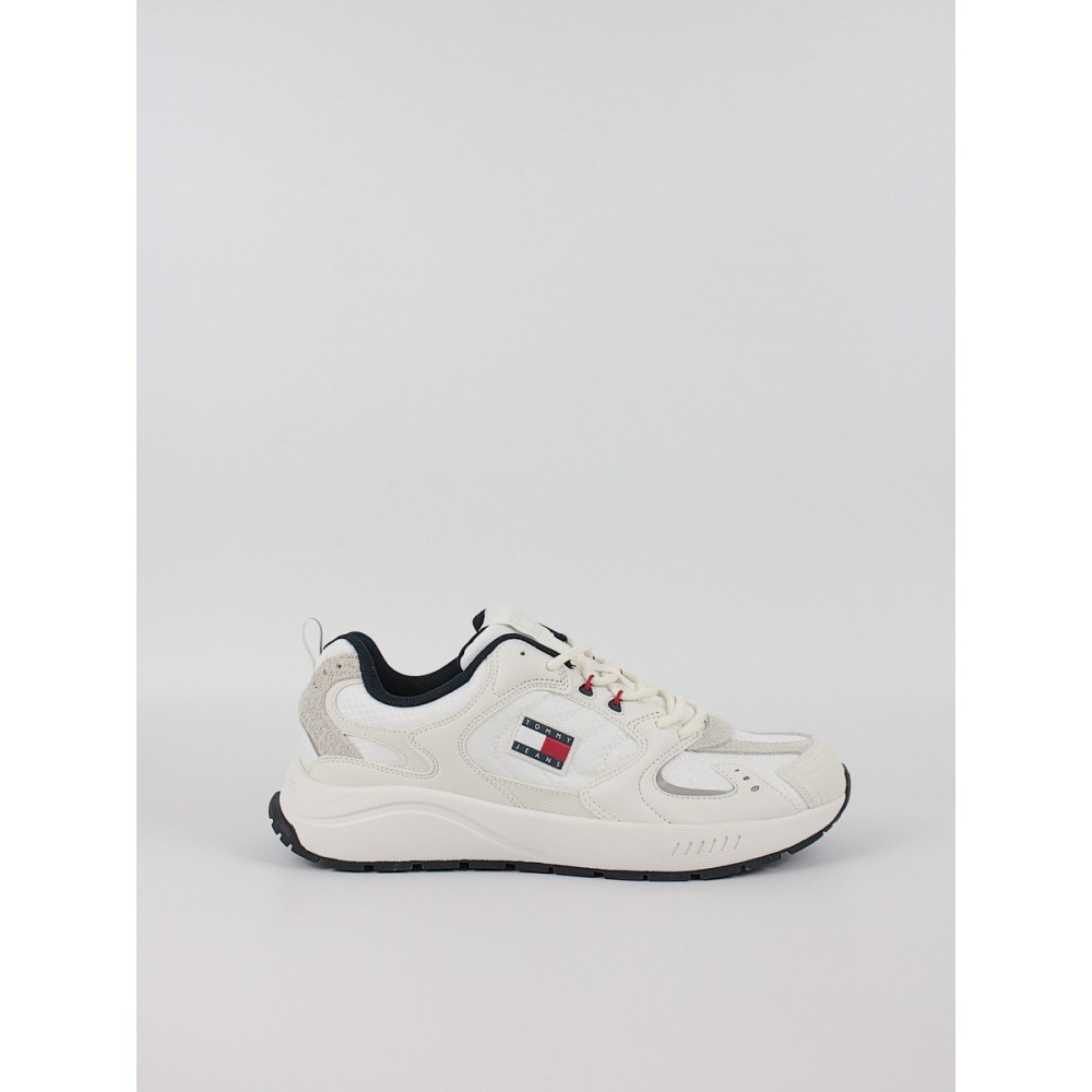 Ανδρικά Sneaker Tommy Hilfiger Tjm Runner Mix Material EM0EM01581-TCR Λευκό