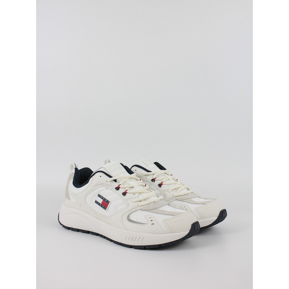 Ανδρικά Sneaker Tommy Hilfiger Tjm Runner Mix Material EM0EM01581-TCR Λευκό