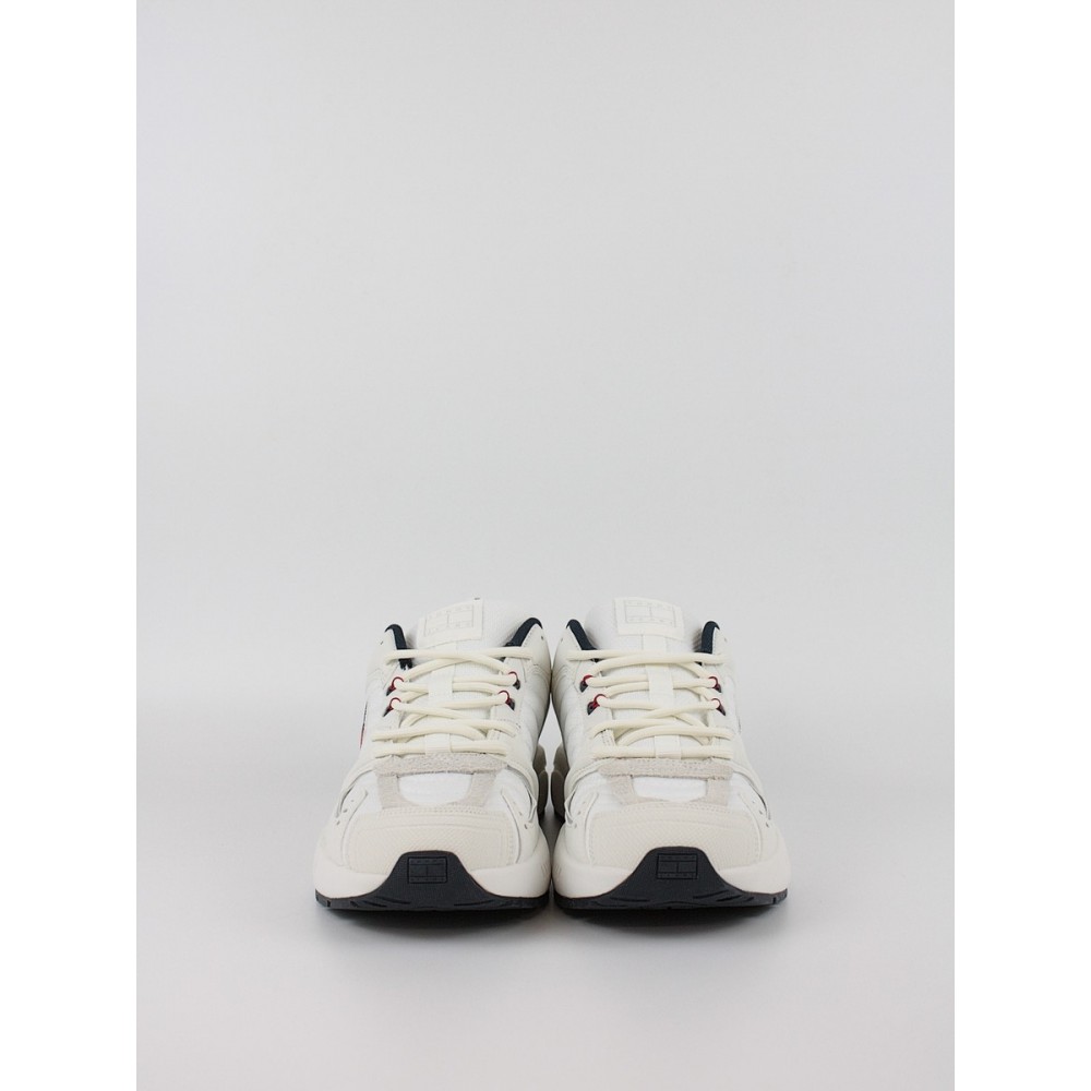 Ανδρικά Sneaker Tommy Hilfiger Tjm Runner Mix Material EM0EM01581-TCR Λευκό